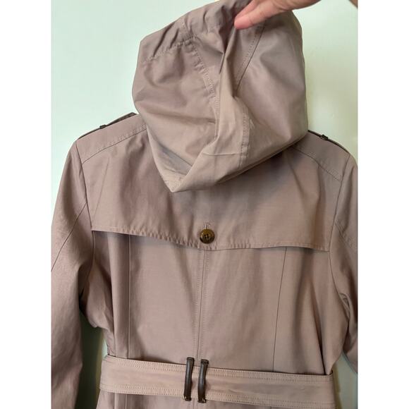 Cole Haan Women's Hooded Belted Trench Coat Taupe XL - Picture 7 of 12